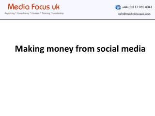 Making money from social media