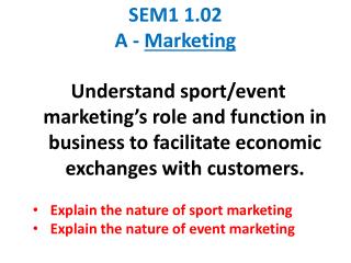 SEM1 1.02 A - Marketing