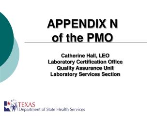 APPENDIX N of the PMO