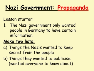 Nazi Government: Propaganda