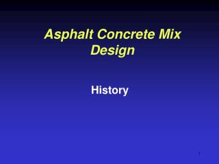 Asphalt Concrete Mix Design