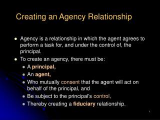 Creating an Agency Relationship