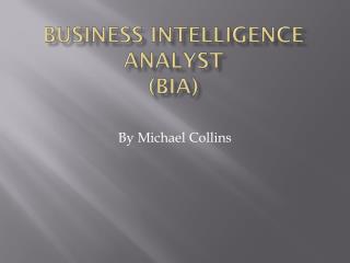 Business intelligence analyst (BIA)