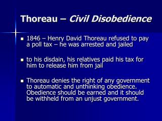 Thoreau – Civil Disobedience