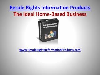 Resale Rights Information Products