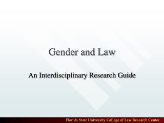 Gender and Law