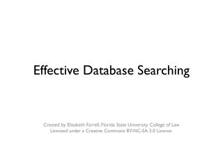 Effective Database Searching