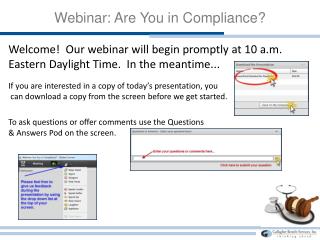 Webinar: Are You in Compliance?