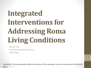 Integrated Interventions for Addressing Roma Living Conditions