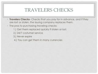 Travelers Checks