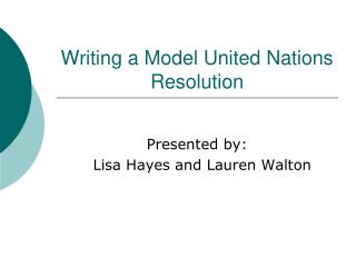 Writing a Model United Nations Resolution