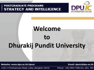 Welcome to Dhurakij Pundit University