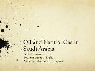 Oil and Natural Gas in Saudi Arabia