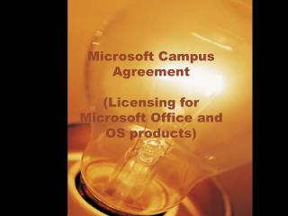 Microsoft Campus Agreement (Licensing for Microsoft Office and OS products)