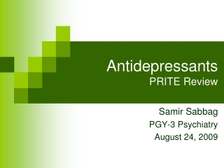 Antidepressants PRITE Review