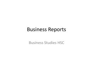 Business Reports