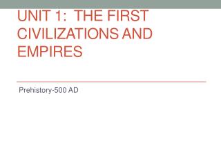 Unit 1: The First Civilizations and Empires