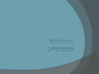 Idu0010 OpenERP .