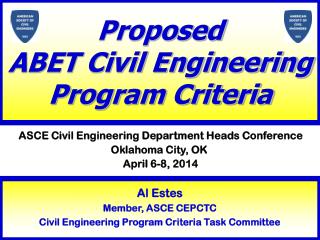 Proposed ABET Civil Engineering Program Criteria