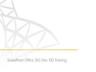SharePoint Office 365 Dev 100 Training