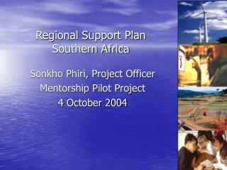 Regional Support Plan Southern Africa