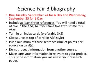 Science Fair Bibliography