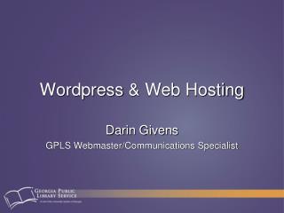 Wordpress & Web Hosting