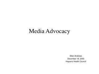 Media Advocacy