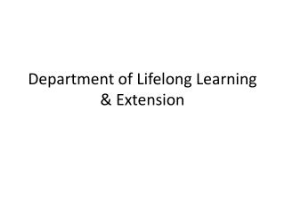 Department of Lifelong Learning & Extension