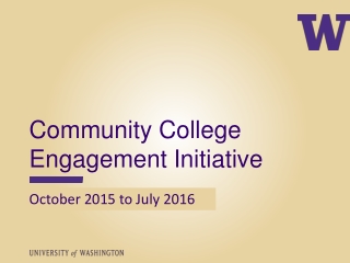 Community College Engagement Initiative