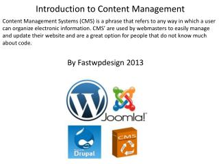 Introduction to Content Management