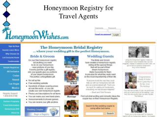 Honeymoon Registry for Travel Agents