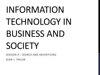 Information technology in business and society