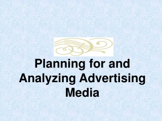 Planning for and Analyzing Advertising Media