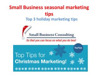 Small Business seasonal marketing tips