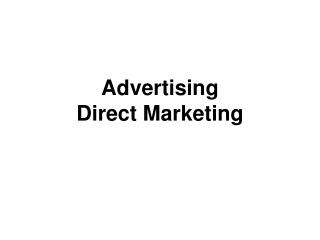 Advertising Direct Marketing