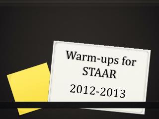 Warm-ups for STAAR