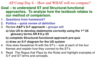 AP Comp Day 6 – How and WHAT will we compare?