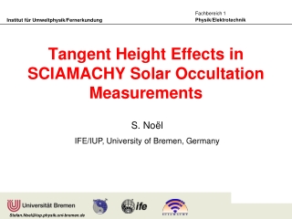 Tangent Height Effects in SCIAMACHY Solar Occultation Measurements