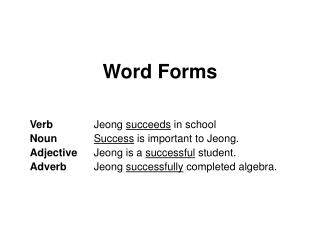 Word Forms