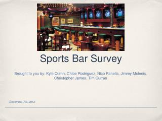 Sports Bar Survey