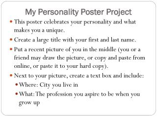 My Personality Poster Project
