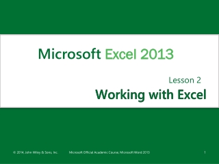 Working with Excel
