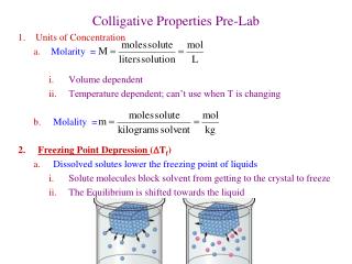 Colligative Properties Pre-Lab