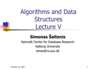 Algorithms and Data Structures Lecture V