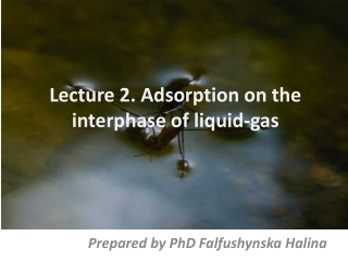 Lecture 2. Adsorption on the interphase of liquid-gas