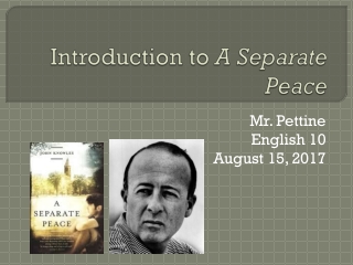 Introduction to A Separate Peace