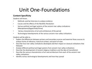 Unit One-Foundations