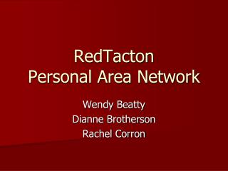 RedTacton Personal Area Network