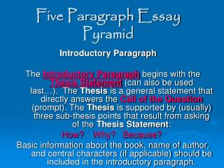 Five Paragraph Essay Pyramid